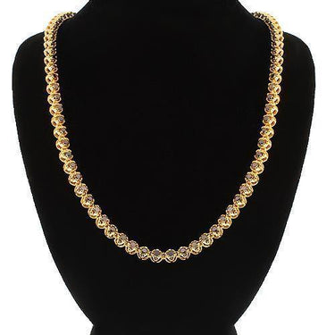 10K Yellow Gold Mens Black Diamond Tennis Chain 13.75 Ctw
